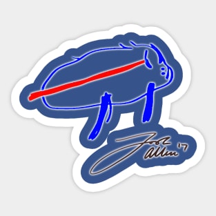 Josh Allen Drawing Bills Logo + Signature Sticker